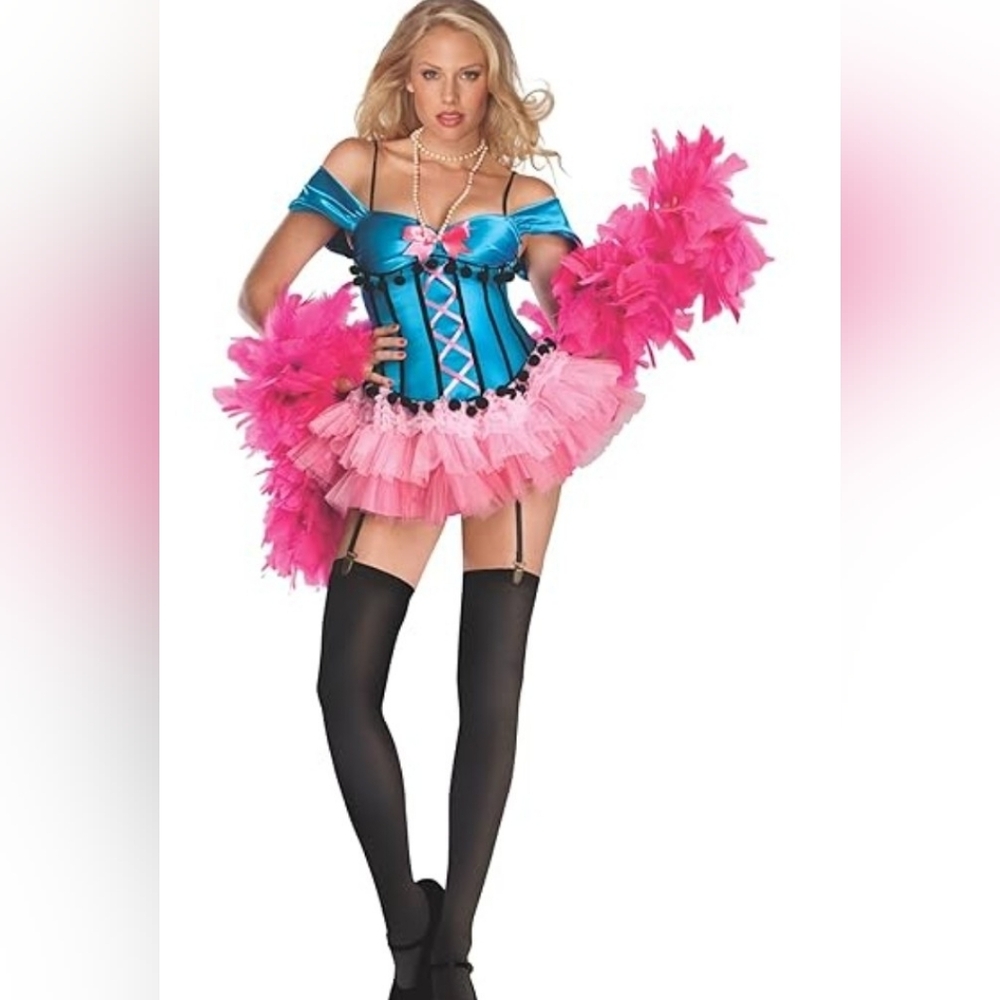 Mulan Rouge Burlesque Doll Showgirls Cosplay Corset Costume Plus XL 16-20